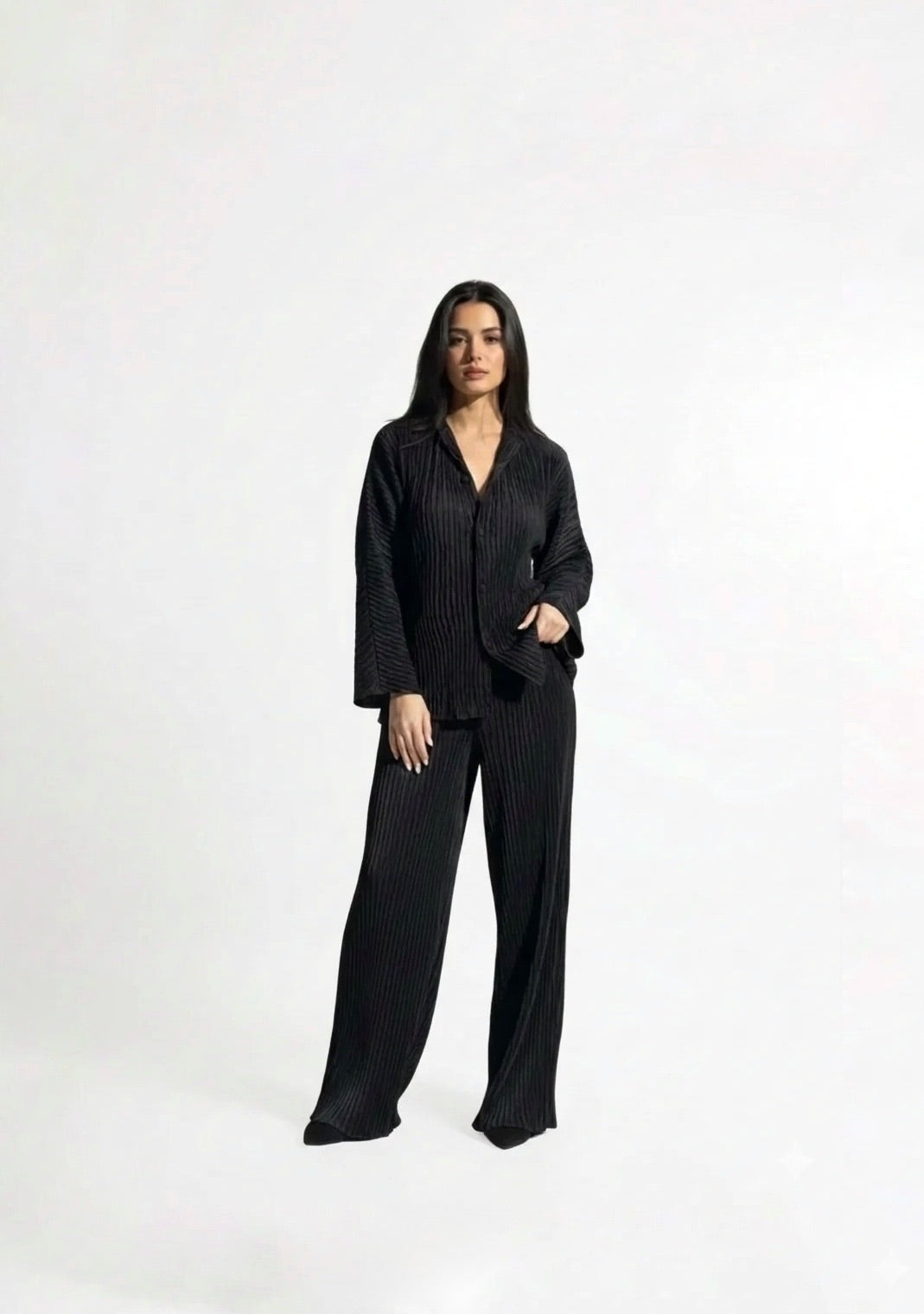 Diamond Pleated Silk Set