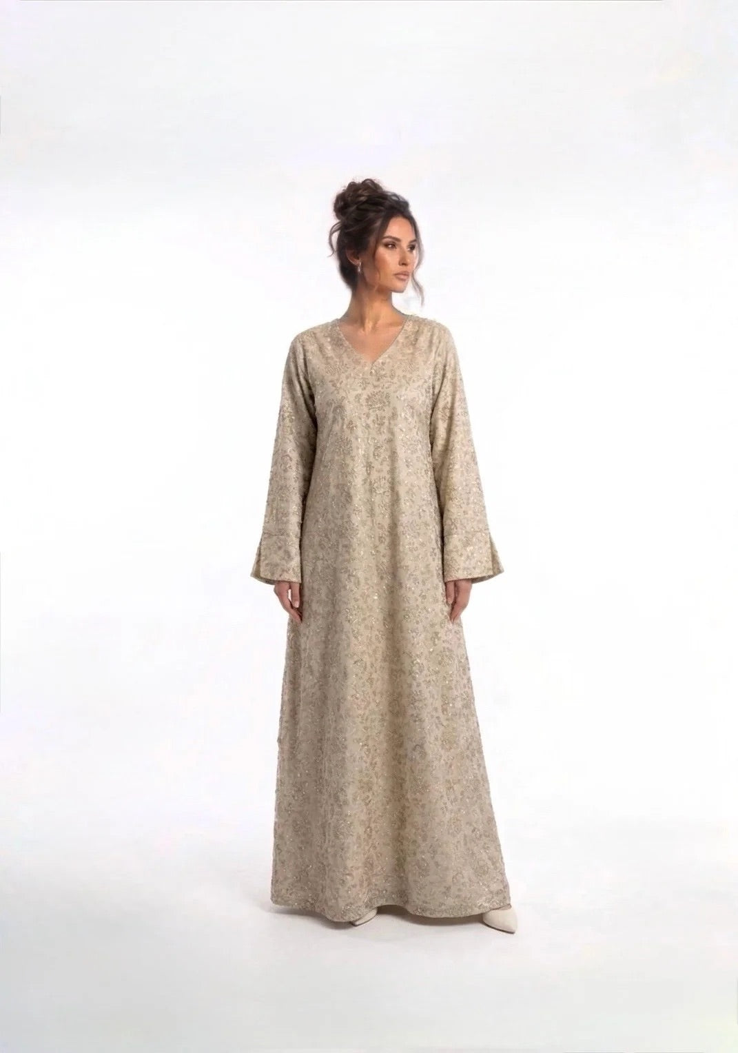 Dilruba Kaftan in Glass Tissue Silk