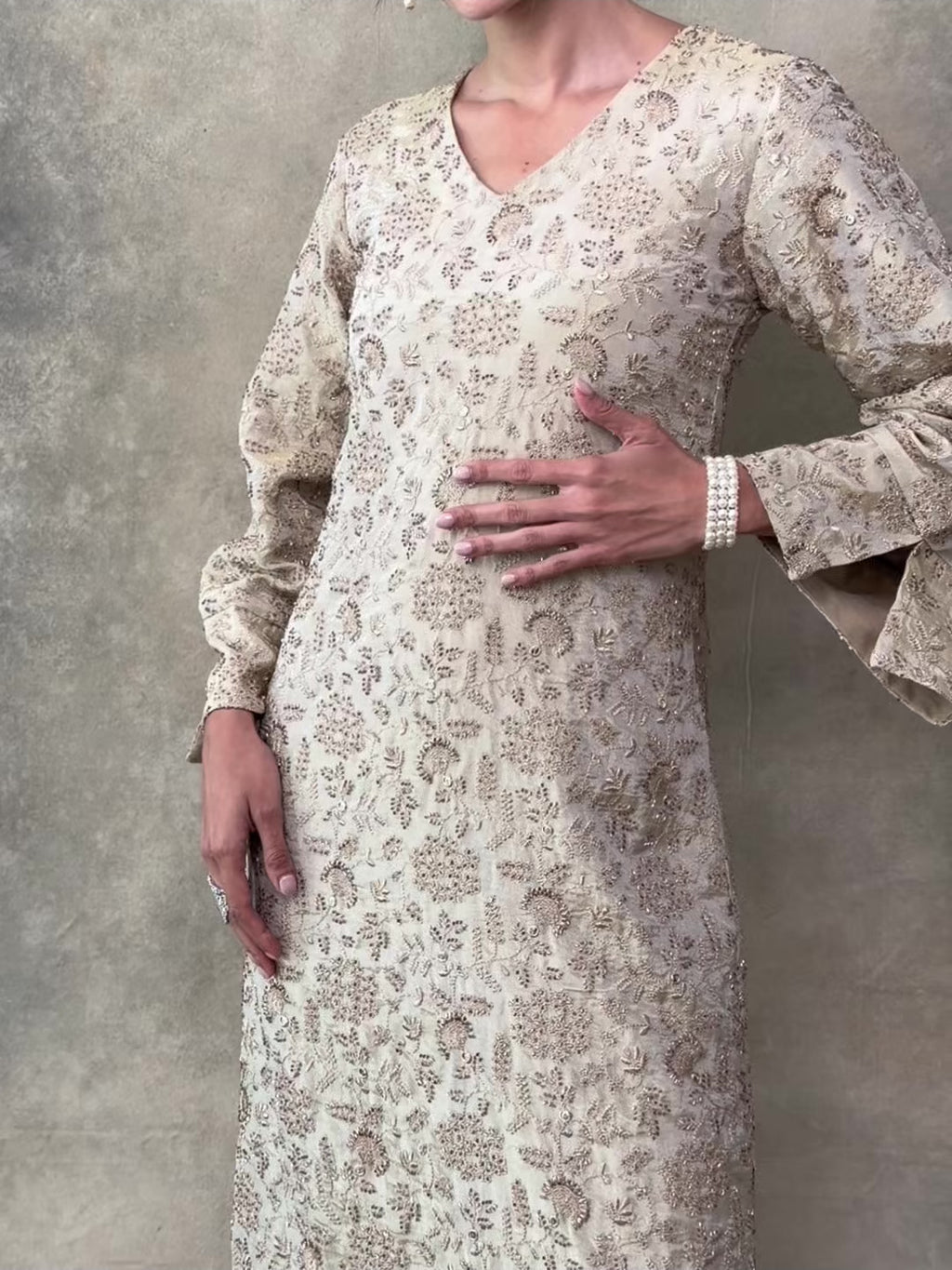 Dilruba Kaftan in Glass Tissue Silk
